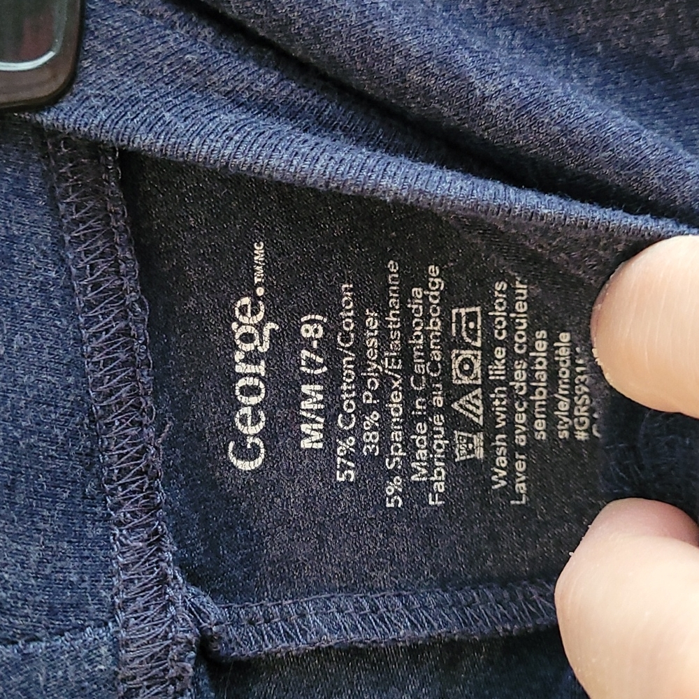George Size 7-8 Crop Leggings in Navy - Picture 2 of 3